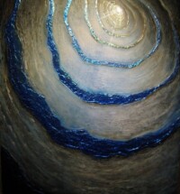 35" x 56" Metallics and Interference Gels on Canvas (2009)